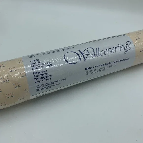 NEW Vintage Wallpaper Par by Collins & Aikman Wallcoverings Beige Floral AM3133 - Picture 8 of 10